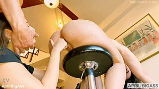 high stool ass-to-mouth threesome ends with belle amore swallowing april's anal creampie