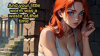 A ginger goddess teases you with feet, denies your release in humiliating joi.