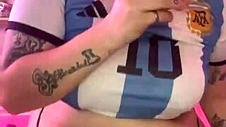 argentinian blonde squirts hard watching her solo masturbation explosion