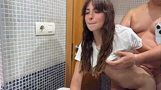 Padrastro creampies my hairy pussy while friends wait outside!