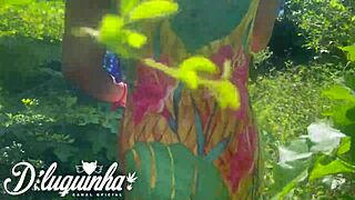 Naughty public fuck almost caught by homeless squirting orgasm