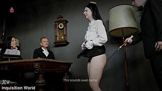 judith's maid spanking balancing rulebook on head smiling