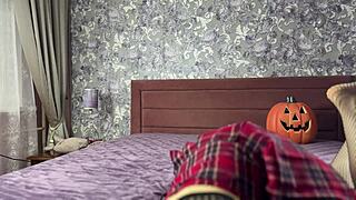 hot goth succubus asmr halloween cosplay teases pierced nipples 🎃😈