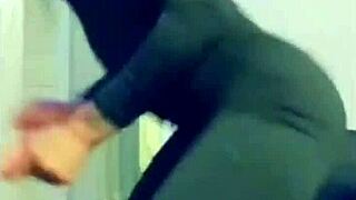 Ebony's Huge Leggings Ass Softer Than Water Bed Bounce