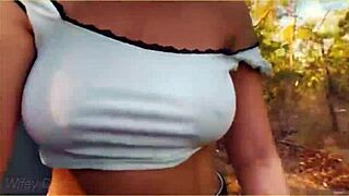 Milf dares flashing huge tits on public bike?