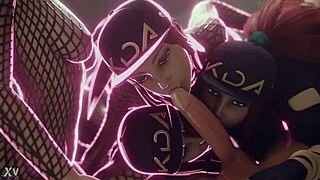 Akali farts hot while blowing hard cock messily