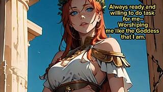 A ginger goddess teases you with feet, denies your release in humiliating joi.