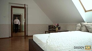 Daddy4k cutie 18+ moans as old man stretches her tight pussy first time