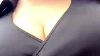 Stepmom's big natural tits bounce as she walks outside publicly