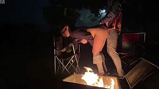 Curvy Amateur Couple Risks Outdoor Pussy Fucking at Camp to Get Caught
