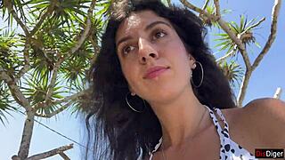 Cumwalk after hottie beach blowjob facial dripping everywhere!