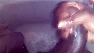 stroking monster bbc hard in steamy shower cum blast