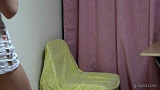 japanese sakura misaki masturbates on chair fingering pussy with vibrator