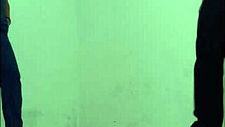 Nurse Seduces Janitor in Hospital Hallway Standing Sex with Condom