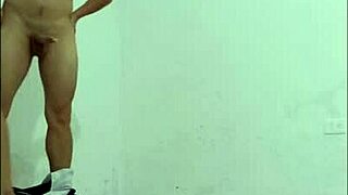 Nurse Seduces Janitor in Hospital Hallway Standing Sex with Condom