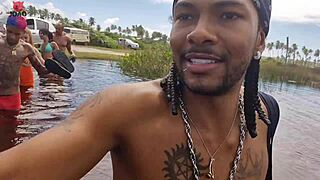 nudist beach orgy lunna geek joao safado bareback mmf ffm double vaginal