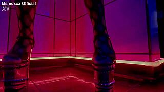 Curvy Redhead Oiled Slut Rips Clothes Teasing Huge Tits