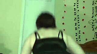 Chubby goth babe dances strips toys her juicy squirting pussy