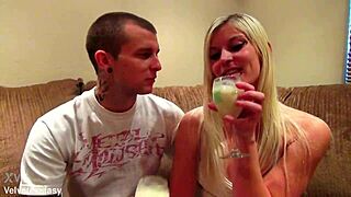 Blonde babe couple's dirty casting intro!