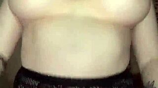 Chubby goth babe dances strips toys her juicy squirting pussy