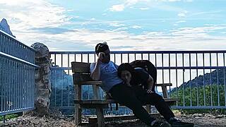 i suck off stranger in mountains flashing wet pussy