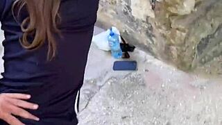 18yo flashes publicly then rides cowgirl casually