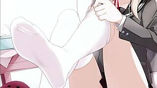 Cute Anime Wife's Footjob Squirting Frenzy