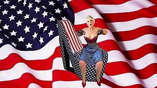 granny carmen masturbates with vibrator in lingerie on us flag day