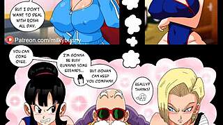 Gohan Fucks Big Tits Mom in Steamy Lesbian Creampie Comic Adventure