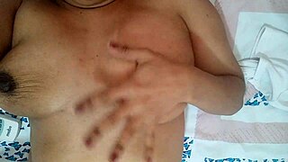 Damn, stepdaughter dances sexy stripping naked with wet pussy!