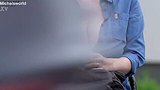 downblouse flashes saggy tits exposed on public hiking trail slave style!