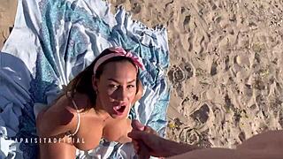 omg this big ass paisita shakes booty fulfilling beach wank fantasy