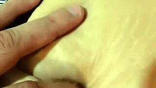 detailed deep navel exploration with her sexy natural tits and belly massage