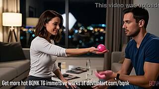 husband turns latex wife in tight bondage play!