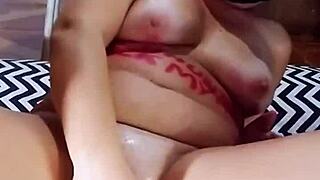 BBW Slut Rips Lingerie for POV Dildo Vaginal Scissoring Masturbation Frenzy!