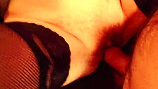 milf spreads stocking legs wide for deep homemade pov pounding