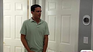 My stepson caught me masturbating as a horny blonde milf in heat.