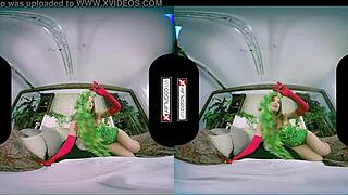 poison ivy cosplay vr redhead pussy smashed by monster cock!!