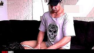 macho guy slides into tight athletic latina's ass lingerie