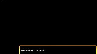 Redhead amateur teases big tits in family game 322