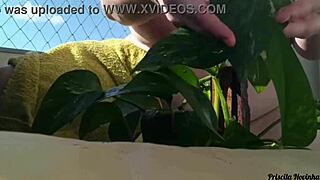 watering plants naked on balcony for all to see?