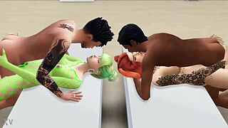 Guys hire two lingerie hotties for missionary orgasm game! 😏