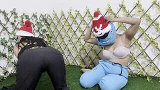 i met best friend christmas blowjobs with huge dildos