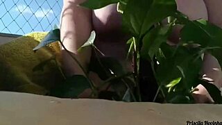 watering plants naked on balcony for all to see?