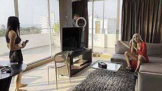 Stylish horny ladyboy legacy mess pounds client candy doggystyle backstage