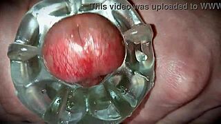 Neighbor's first-time solo toy play oozes cum close-up