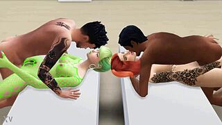 Guys hire two lingerie hotties for missionary orgasm game! 😏