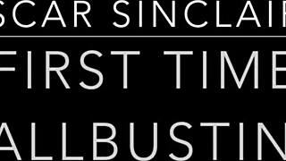 hairy pussy brunette kicks balls while teasing her tits.