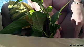 watering plants naked on balcony for all to see?