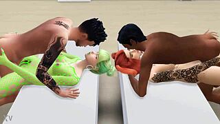 Guys hire two lingerie hotties for missionary orgasm game! 😏